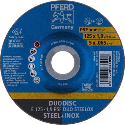 PFERD TOOLS 62012630 E 125-1,9 PSF DUO STEELOX Afbraamschijf gebogen Diameter 125 mm Boordiameter 22.23 mm 10 stuk(s)