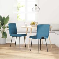 Eetkamerstoelen 2 st fluweel blauw