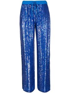 P.A.R.O.S.H. pantalon de jogging à sequins brodés - Bleu