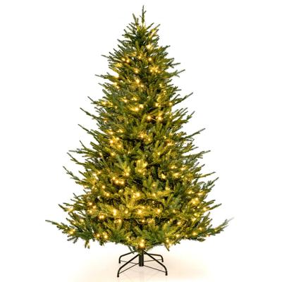 183 cm Kunstkerstboom Pop-Up Kerstboom met 788 PE & PVC Takpunten 280 Warm Witte LED-Lampjes en 8 Lichtmodi Groen