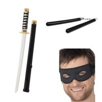 Ninja verkleed accessoires/wapens set - 3 delig - voor kinderen en volwassenen - kunststof