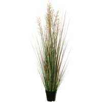 Louis Maes Quality kunstplant - Siergras met bes - groen/bruin - H120 cm - in pot