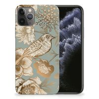 TPU Case voor Apple iPhone 11 Pro Vintage Bird Flowers - thumbnail