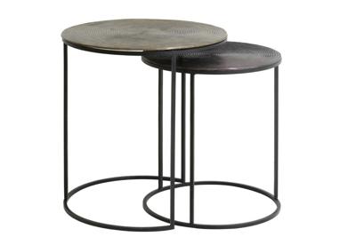 Light & Living Bijzettafel 'Talca' Set van 2, kleur nikkel