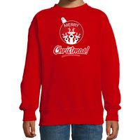 Rendier Kerstbal sweater / Kerst outfit Merry Christmas rood voor kinderen