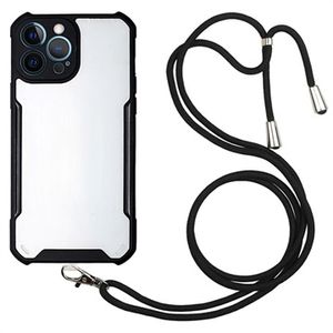 iPhone 13 Pro Max Hybrid Case met Lanyard - Zwart