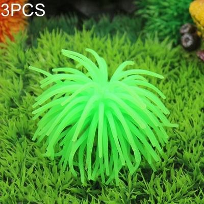 3 STKS aquarium artikelen decoratie TPR simulatie zee-egels bal koraal grootte: S diameter: 7cm (groen)