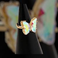 Witte Vlinder kristal ring - Sieraden - Spiritueelboek.nl