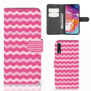 Samsung Galaxy A70 Telefoon Hoesje Waves Pink