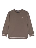 Emporio Armani Kids sweat en coton mélangé à logo brodé - Marron