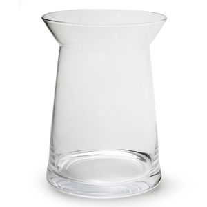 Transparante trechter vaas/vazen van glas 23 x 30 cm