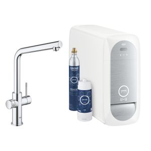 Bruisendwater Keukenkraan Grohe Blue Home Duo Starterkit Chilled en Sparkling Water L Uitloop Chroom