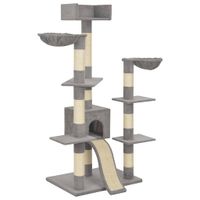 vidaXL Kattenkrabpaal met sisal krabpalen XXL 183 cm grijs - thumbnail
