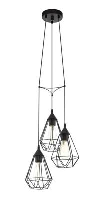 Eglo Vintage hanglampTarbes 3-lichts zwart - 94191
