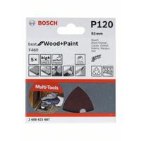 Bosch Accessories Bosch Power Tools 2608621688 Deltaschuurpapier Korrelgrootte (num) 180 (l x b) 93 mm x 93 mm 5 stuk(s)