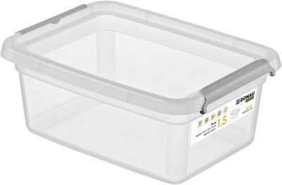 DONAU Home opbergdoos, 1,5 liter, transparant