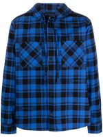 Off-White plaid check-pattern flannel overshirt - Bleu