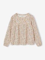 Shirtblouse met print voor meisjes vanille