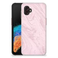 Samsung Galaxy Xcover 6 Pro TPU Siliconen Hoesje Marble Pink - Origineel Cadeau Vriendin