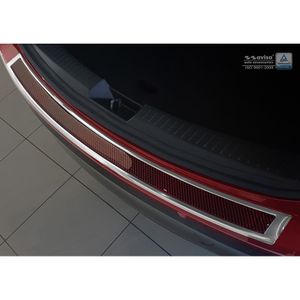 RVS Bumper beschermer passend voor 'Deluxe' Mazda CX-5 2014- Chroom/Rood-Zwart Carbon AV244024