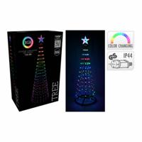 Kerstboom BASIC & CO Zwart RGB 1,5 m Metaal Plastic Kerstmis Ster Kerstboom LED