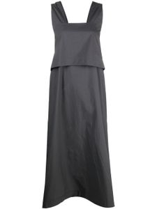 Toogood layered-detail draped cotton dress - Gris