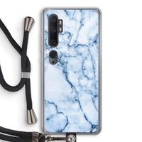 Blauw marmer: Xiaomi Mi Note 10 Pro Transparant Hoesje met koord