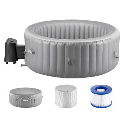 VEVOR Opblaasbaar Bad voor 2 tot 4 Personen 180x66cm Rond Draagbaar Buiten