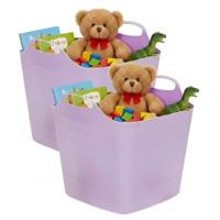 Storage solutions speelgoedmand - 2x - lila paars - 25 l - kunststof - 40 x 35 cm - opbergmand