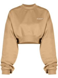 Off-White sweat crop à logo imprimé - Marron