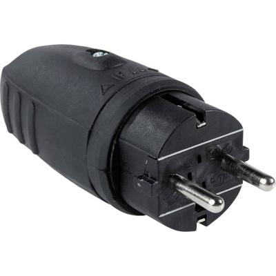 AS Schwabe 60410 Stekker met randaarde Rubber 230 V Zwart IP44