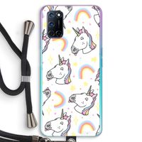 Rainbow Unicorn: Oppo A72 Transparant Hoesje met koord