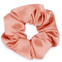 scrunchie Zijde Flirty flamingo rose - thumbnail