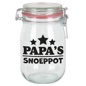 Cadeau voorraadpot - papa - glas - 11 x 11 cm - 1 liter - verjaardag cadeau - snoeppot - Vaderdag