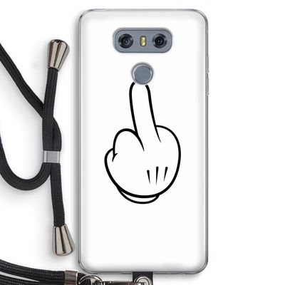 Middle finger white: LG G6 Transparant Hoesje met koord