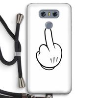 Middle finger white: LG G6 Transparant Hoesje met koord Middle finger white: LG G6 Transparant Hoesje met koord