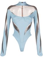 Mugler body Illusion à détails transparents - Bleu