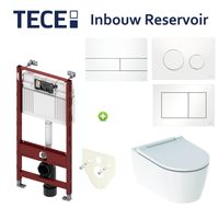 Geberit TECE Profile Inbouwreservoir Toiletset ONE Rimless Diepspoel Turboflush Wit met drukplaat - thumbnail