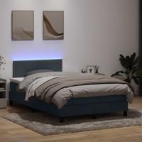 Boxspring met matras en LED fluweel donkergrijs 120x220 cm