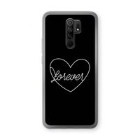Forever heart black: Xiaomi Redmi 9 Transparant Hoesje