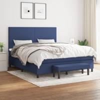 Boxspring met matras stof blauw 180x200 cm