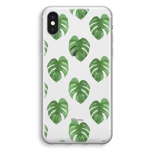 Monstera leaves: iPhone X Transparant Hoesje