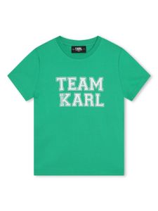 Karl Lagerfeld Kids t-shirt en coton biologique à slogan imprimé - Vert