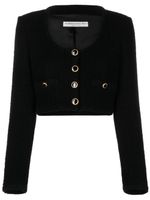 Alessandra Rich veste en tweed à coupe crop - Noir