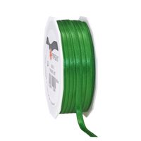 1x Luxe groene satijnen lint rollen 0,6 cm x 50 meter cadeaulint verpakkingsmateriaal - Cadeaulinten