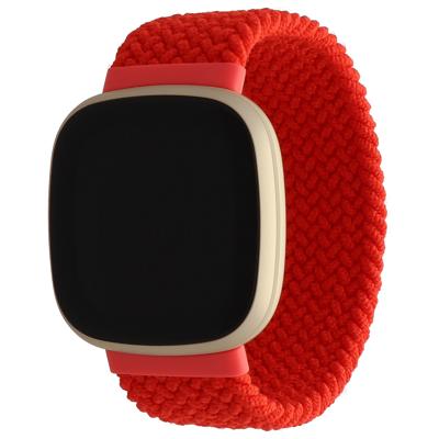 Fitbit Versa 3 / Sense Nylon Gevlochten Solo Band - Rood Fitbit Versa 3 / Sense Nylon Gevlochten Solo Band - Rood