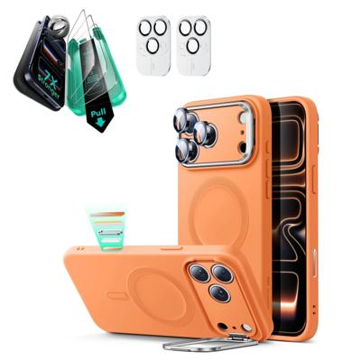 iPhone 17 Pro Cloud Soft Magnetic Case (Camera Control, Stash Stand) Armorite Protection Bundle - Orange iPhone 17 Pro Cloud Soft Magnetic Case (Camera Control, Stash Stand) Armorite Protection Bundle - Orange