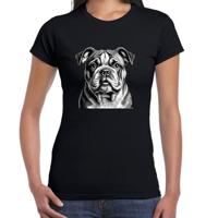 Cadeau/verkleed T-shirt dames - zwart - Engelse Bulldog hond - hondenliefhebber Cadeau/verkleed T-shirt dames - zwart - Engelse Bulldog hond - hondenliefhebber