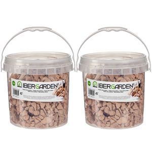 2x pakjes decoratie steentjes/kiezels terracotta grof 3 kg