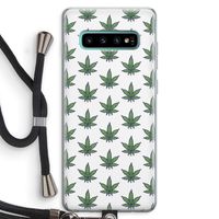 Weed: Samsung Galaxy S10 Plus Transparant Hoesje met koord